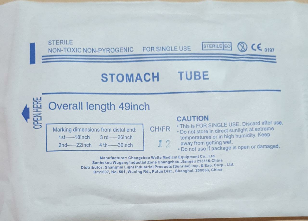 STOMACH SONDE GASTRIQUE CH12