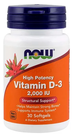 NOW VITAMIN D-3 2.000 IU BOITE DE 120 GELULES