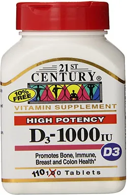 21ST CENTURY D3 1000IU 25MCG BOITE DE 110 COMPRIMES