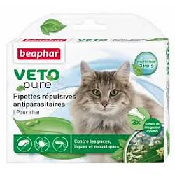 BEAPHAR VETO PURE PIPETTES REPULSIVES POUR CHAT 11ML BOITE DE 3