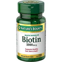 NATURE'S BOUNTY BIOTIN 5000MCG BOITE DE 60 COMP