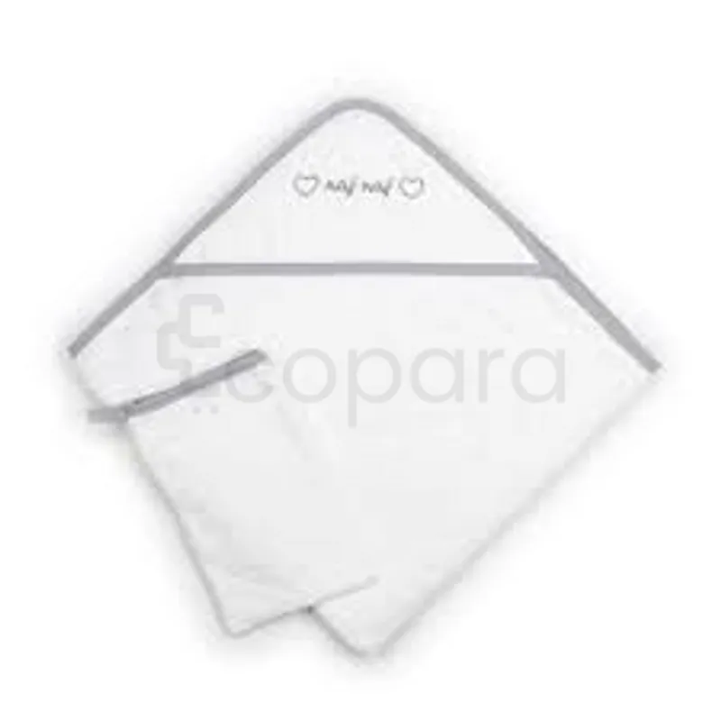 NAF NAF SORTIE DE BAIN GRIS COEUR HOODED TOWEL