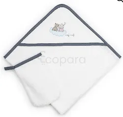 NAF NAF SORTIE DE BAIN BLEU NOUNOURS RABBIT AND MOON
