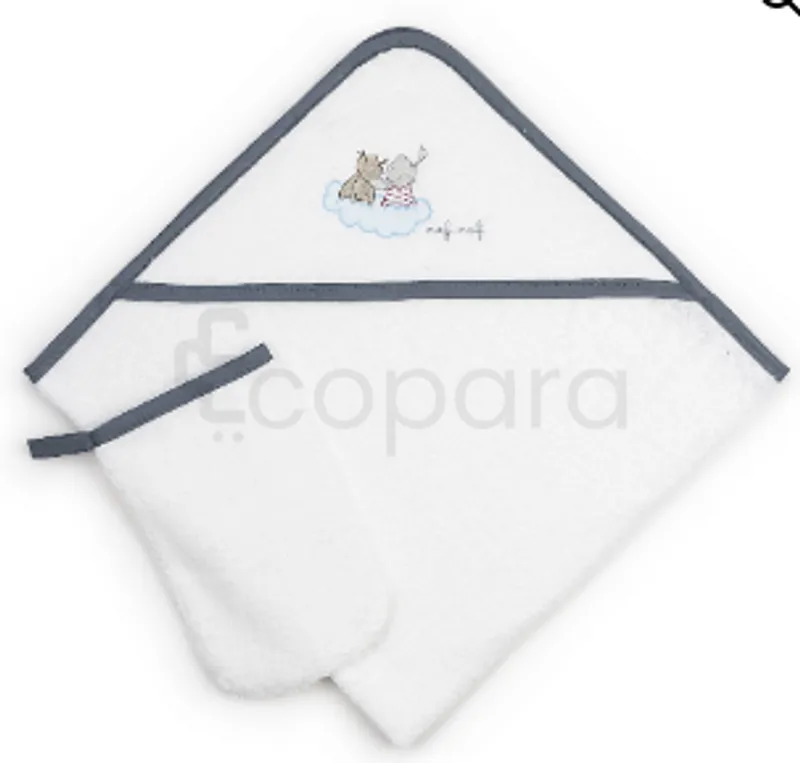 NAF NAF SORTIE DE BAIN BLEU NOUNOURS RABBIT AND MOON
