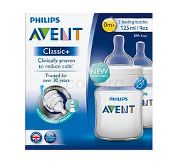 AVENT PACK DUO BIBERON CLASSIC+ ANTI-COLIQUE 125ML*2 REFERENCE SCF810/62