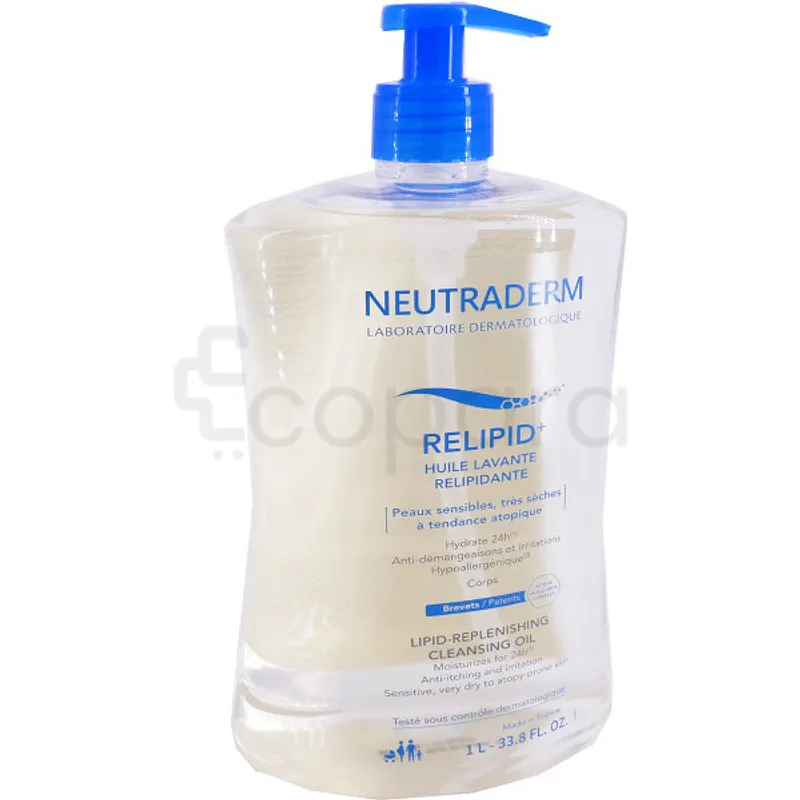 NEUTRADERM RELIPID+ HUILE LAVANTE RELIPIDANTE PEAUX SENSIBLES TRES SECHES A TENDANCE ATOPIQUE 1L