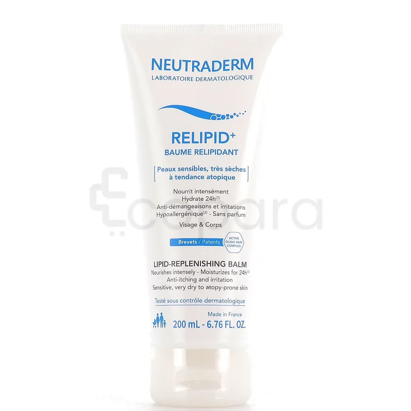 NEUTRADERM RELIPID+ BAUME RELIPIDANT PEAUX SENSIBLES TRES SECHES A TENDANCE ATOPIQUE 200ML