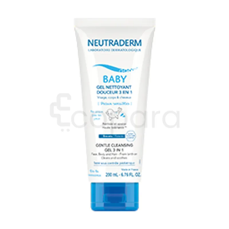 NEUTRADERM BABY GEL NETTOYANT DOUCEUR 3 EN 1 VISAGE CORPS ET CHEVEUX PEAUX SENSIBLES 200ML