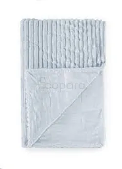 NAF NAF COUVERTURE BEBE MICROSOIE RAILLE BLEU
