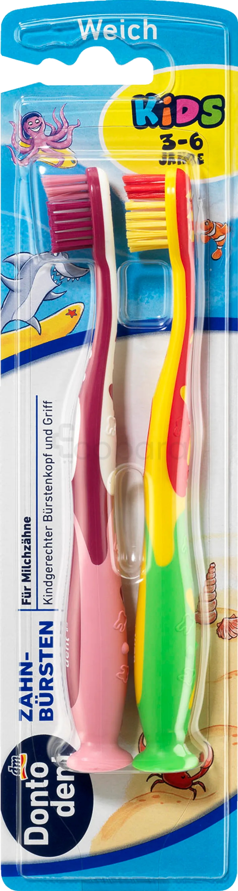 DONTODENT BROSSE A DENTS WEICH KIDS 3-6ANS BOITE DE 2
