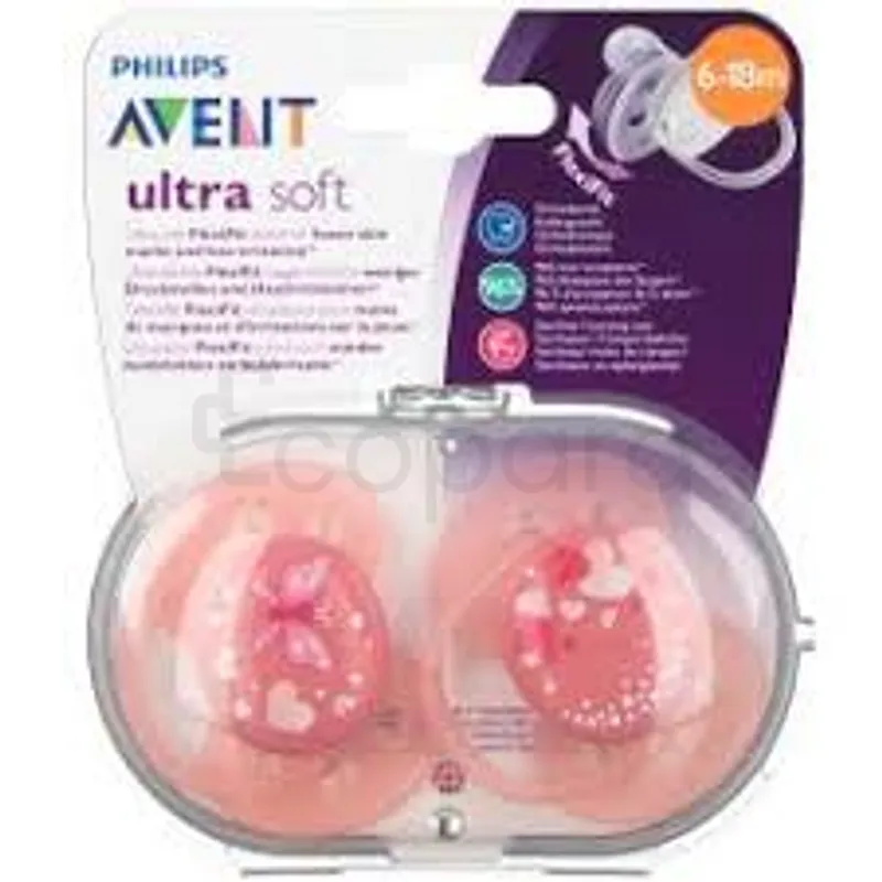 AVENT ULTRA SOFT SUCETTE ORTHODONTIQUE 6-18MOIS BOITE DE 2 REFERENCE SCF222/23