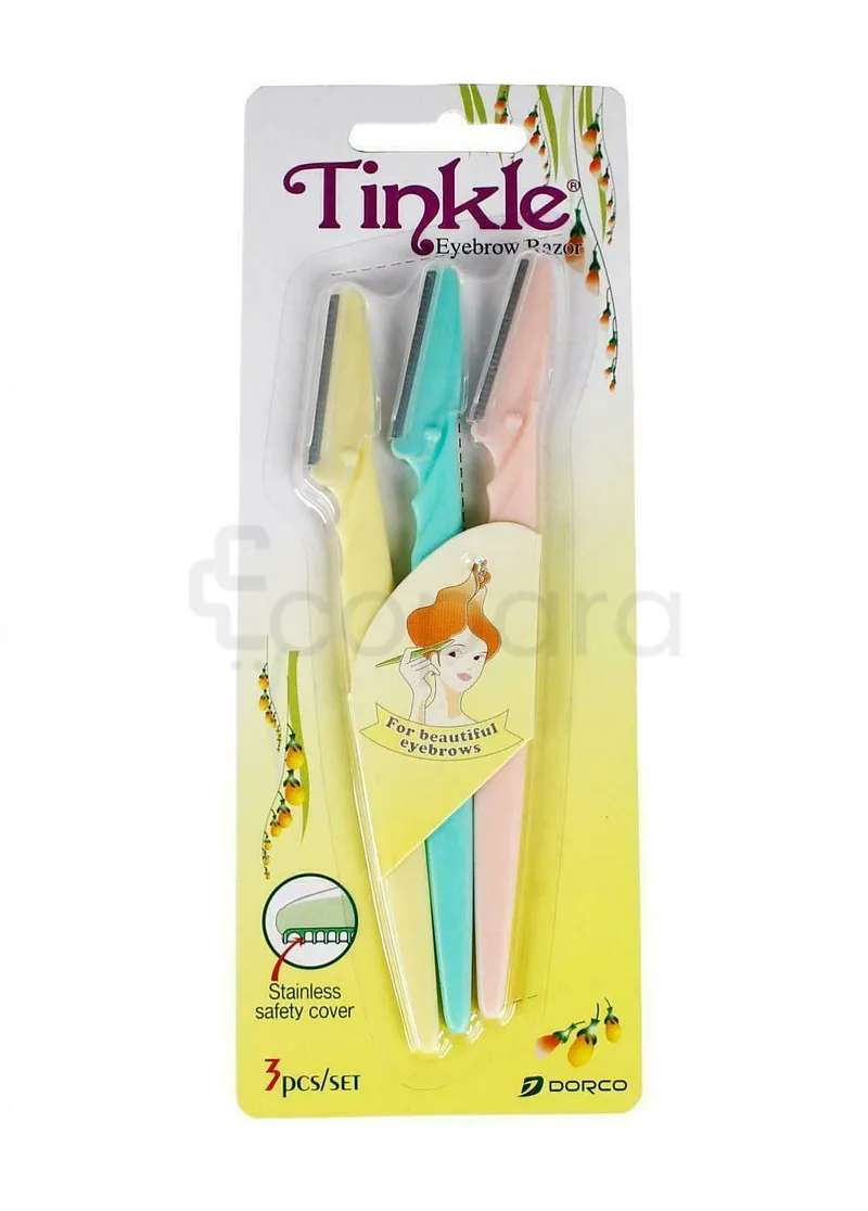 TINKLE EYEBROW RAZOR RASOIRS BOITE DE 3