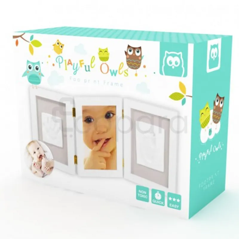 PIAYFUL OWLS FOOTPRINT FRAME CADRE PHOTOS POUR BEBE