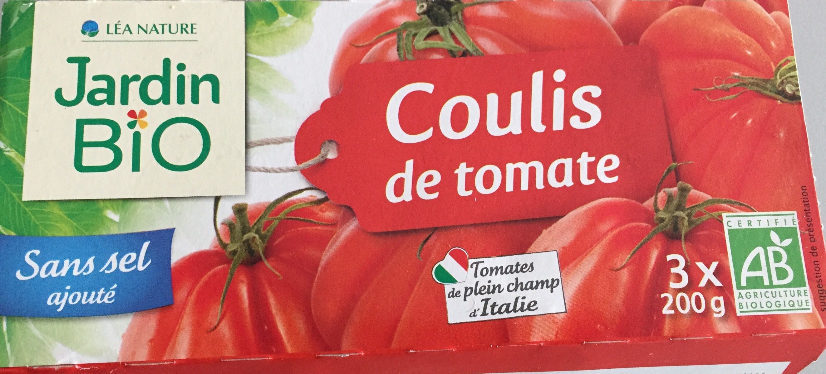 LEA NATURE JARDIN BIO COULIS DE TOMATE 3*200G