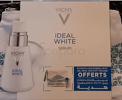 VICHY PACK PROMOTION IDEAL WHITE SERUM + MINERAL 89 + GEL IDEAL WHITE + TROUSSE OFFERTE