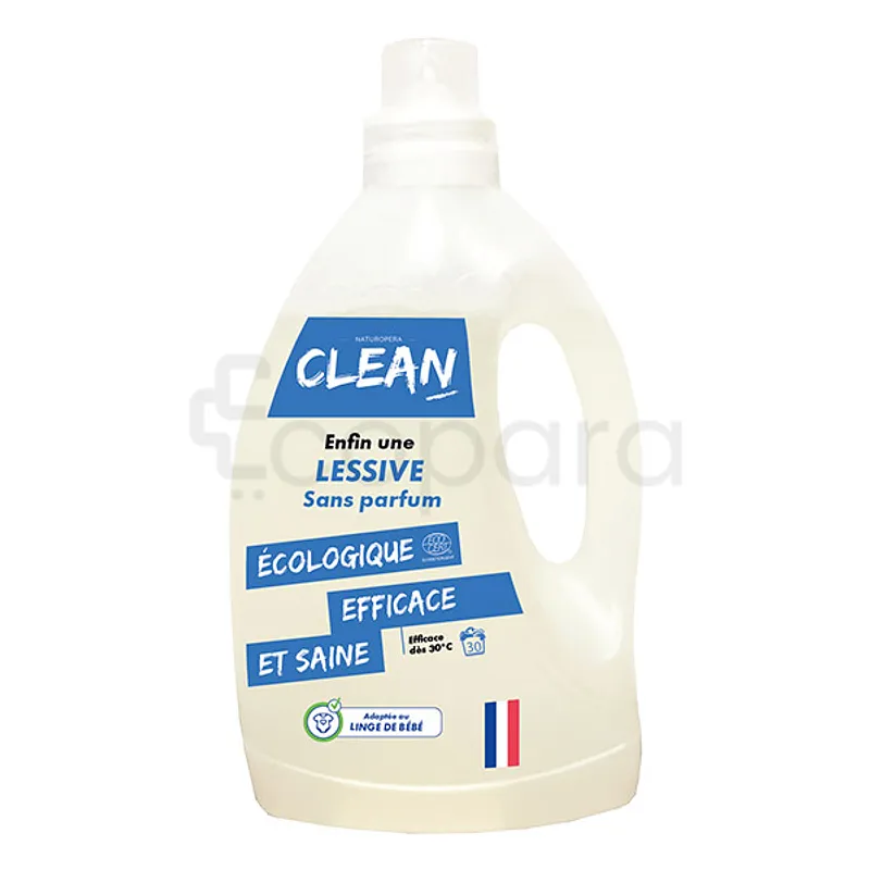 CLEAN LESSIVE 30 LAVAGES SANS PARFUM BEBE 1.5L