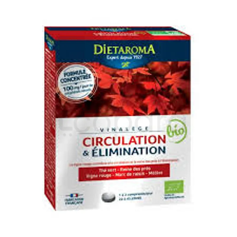 DIETAROMA CIRCULATION & ELIMINATION VIGNE ROUGE BOITE DE 45 COMPRIMES