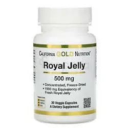 CALIFORNIA GOLD NUTRITION ROYAL JELLY 500MG BOITE DE 30 VEGGIE CAPSULES