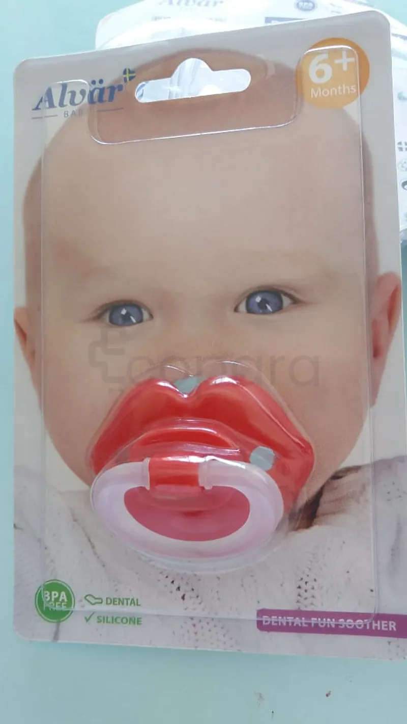 ALVAR BABY DENTAL FUN SOOTHER SUCETTE BOUCHE ROUGE +6MOIS
