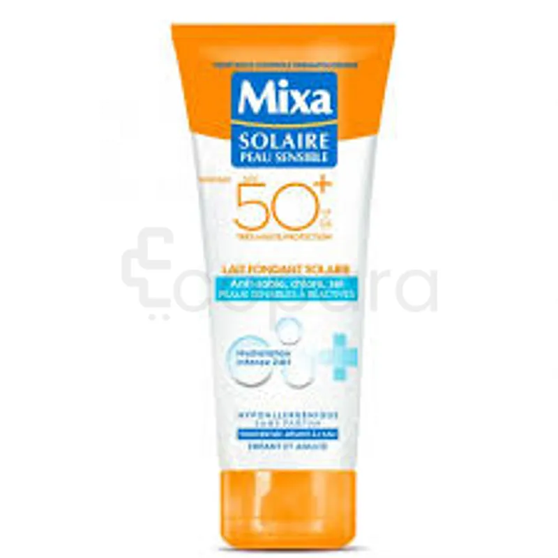 MIXA SOLAIRE PEAU SENSIBLE LAIT FONDANT SOLAIRE ANTI-SABLE CHLORE ET SEL SPF50+ 200ML