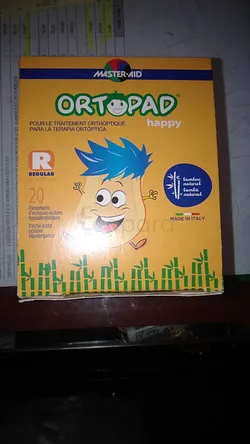 MASTER-AID ORTOPAD COMPRESSE OCULAIRE JUNIOR HAPPY REGULAR 8.5*5.9CM BOITE DE 20 PANSEMENTS