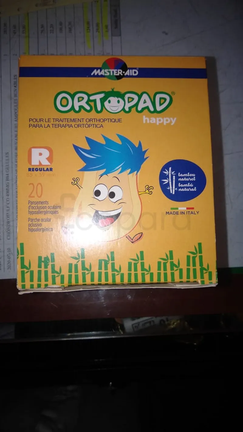 MASTER-AID ORTOPAD COMPRESSE OCULAIRE JUNIOR HAPPY REGULAR 8.5*5.9CM BOITE DE 20 PANSEMENTS