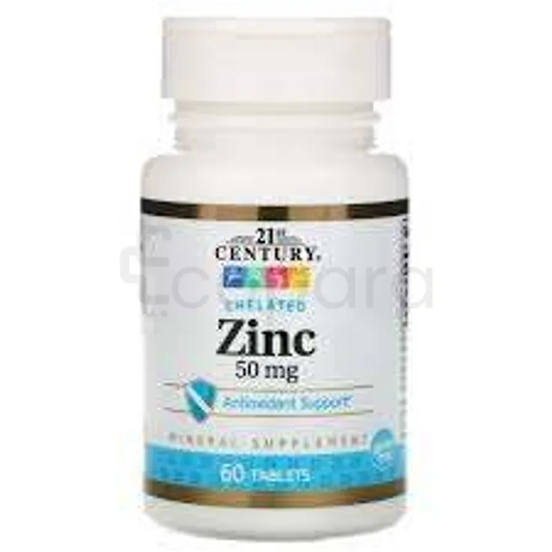 21ST CENTURY CHELATED ZINC 50MG BOITE DE 60 COMPRIMES