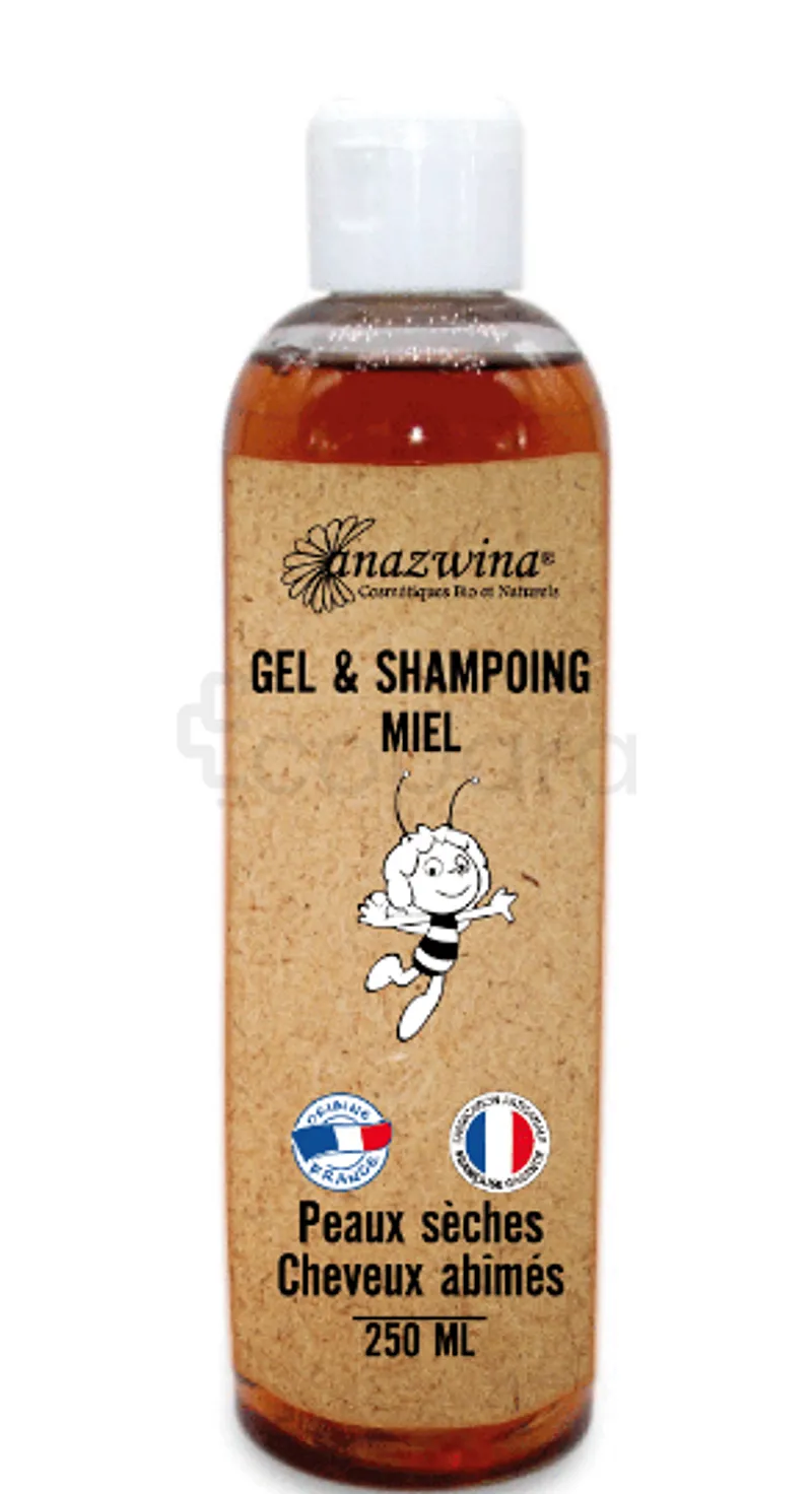 ANAZWINA GEL ET SHAMPOOING MIEL HYDRATANT PEAUX SECHES CHEVEUX ABIMES 250ML