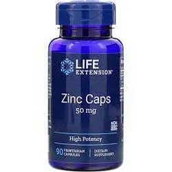 LIFE EXTENSION ZINC CAPS 50MG BOITE DE 90 CAPSULES