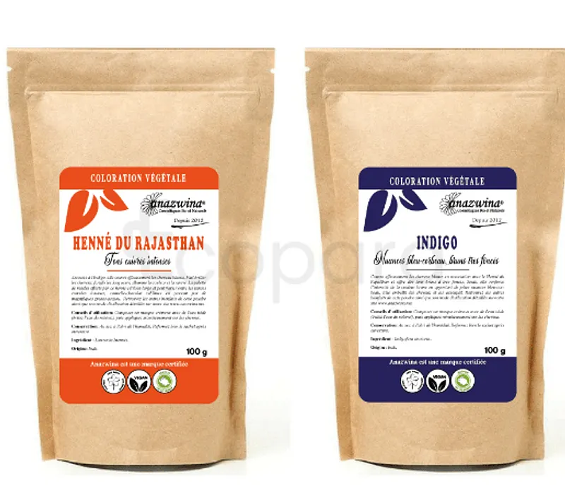 ANAZWINA PACK DUO COLORATION INDIGO HENNE RAJASTHAN 200G