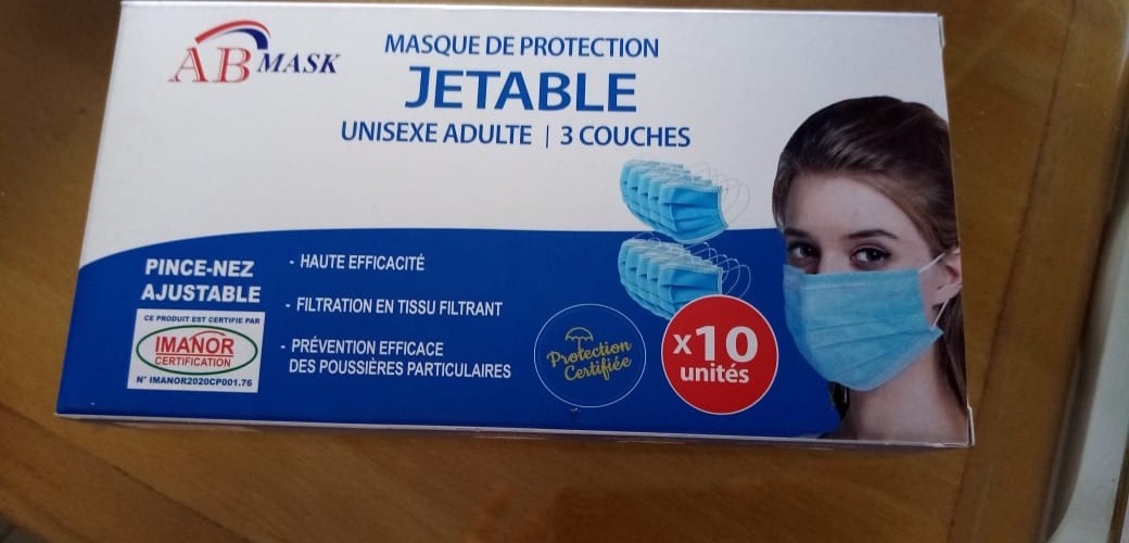 AB MASK MASQUE DE PROTECTION JETABLE NOIR BOITE DE 10