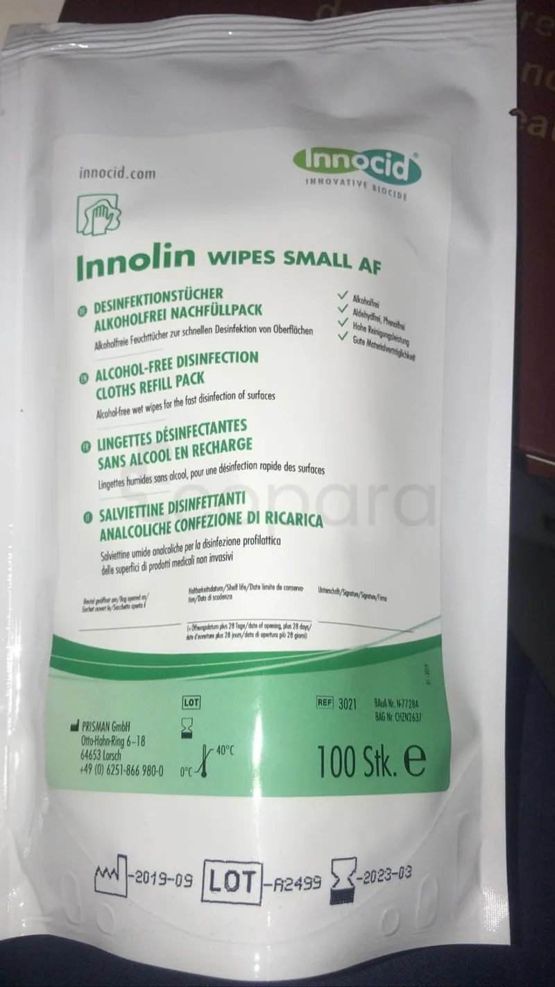 INNOCID INNOLIN WIPES SMALL AF LINGETTES BOITE DE 100 REFERENCE 3021
