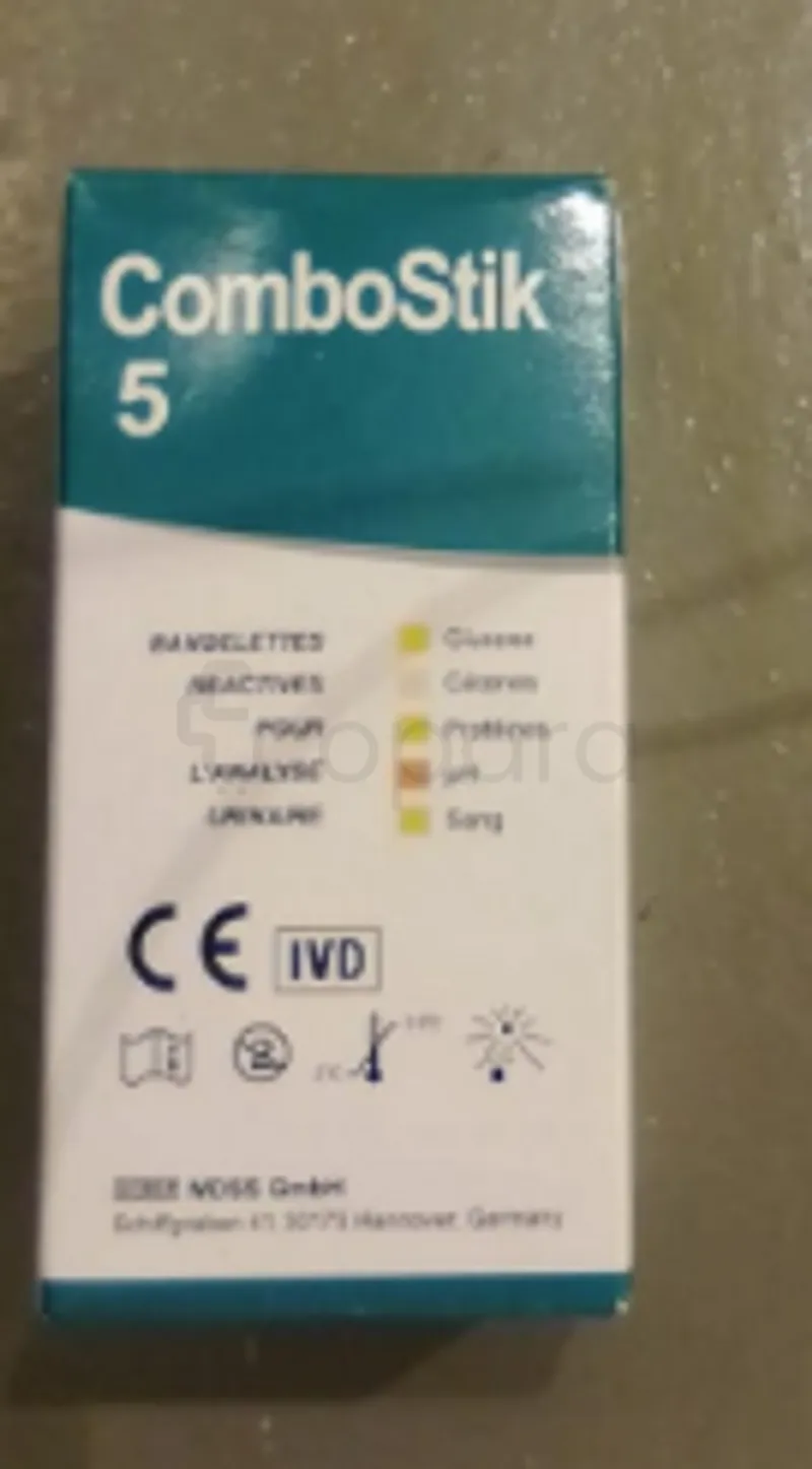 COMBOSTIK 5 BANDELETEES REACTIVES POUR L'ANALYSE URINAIRE