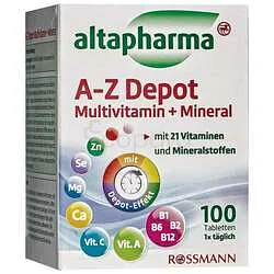 ALTAPHARMA A-Z DEPOT MULTIVITAMIN + MINERAL BOITE DE 100 COMPRIMES