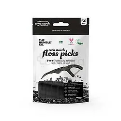 THE HUMBLE FLOSS PICKS FIL DENTAIRE CHARBON PICKS BOITE DE 50