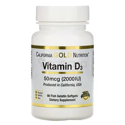CALIFORNIA GOLD NUTRITION VITAMIN D3 2000IU BOITE DE 90 GELULES