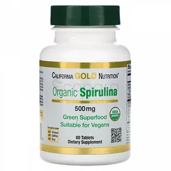 CALIFORNIA GOLD NUTRITION ORGANIC SPIRULINA 500MG BOITE DE 60 COMPRIMES