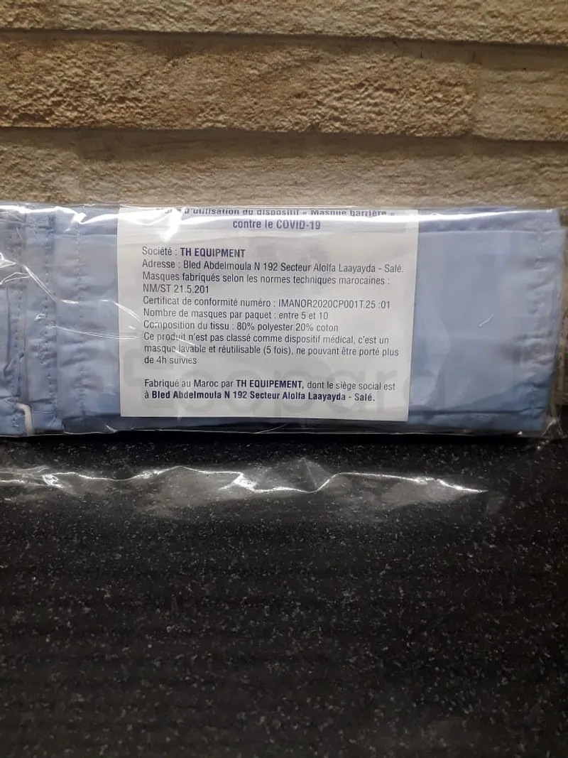TH EQUIPMENT MASQUE SPÉCIALE CORONAVIRUS BLEU CIEL BOITE DE 5