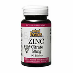 NATURAL FACTORS ZINC CITRATE 50MG BOITE DE 90 COMPRIMES