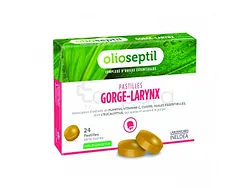 OLIOSEPTIL PASTILLES GORGE-LARYNX MIEL EUCALYPTUS BOITE DE 24 PASTILLES