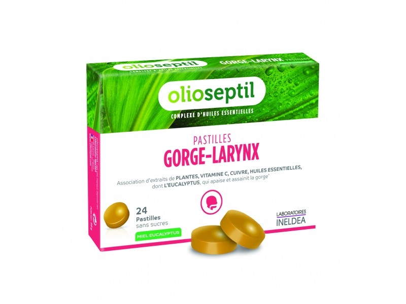 OLIOSEPTIL PASTILLES GORGE-LARYNX MIEL EUCALYPTUS BOITE DE 24 PASTILLES