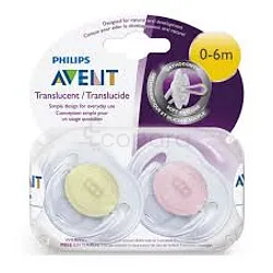 AVENT SUCETTES TRANSPARENTES 0-6MOIS BOITE DE 2 REF 170/18