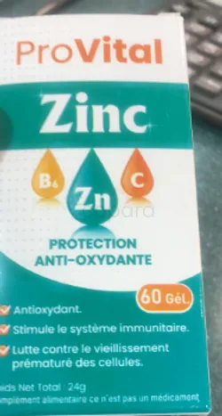 PROVITAL ZINC PROTECTION ANTI-OXYDANTE BOITE DE 60 GELULES