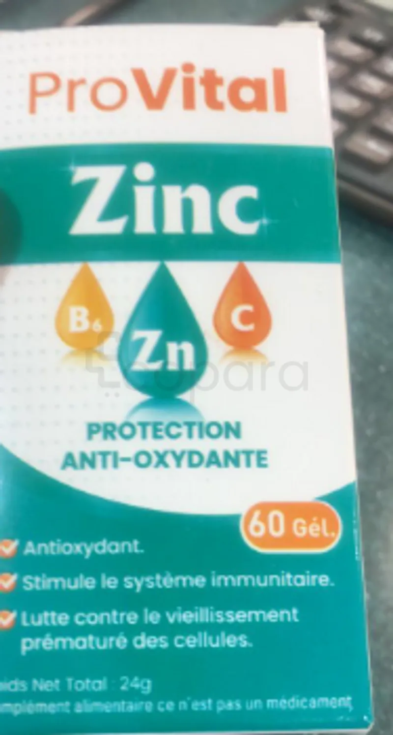 PROVITAL ZINC PROTECTION ANTI-OXYDANTE BOITE DE 60 GELULES