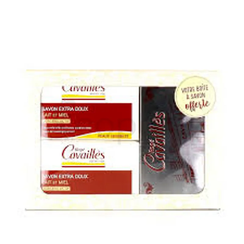 ROGE CAVAILLES SAVON LAIT ET MIEL 250G*2 + BOITE A SAVON OFFERTE