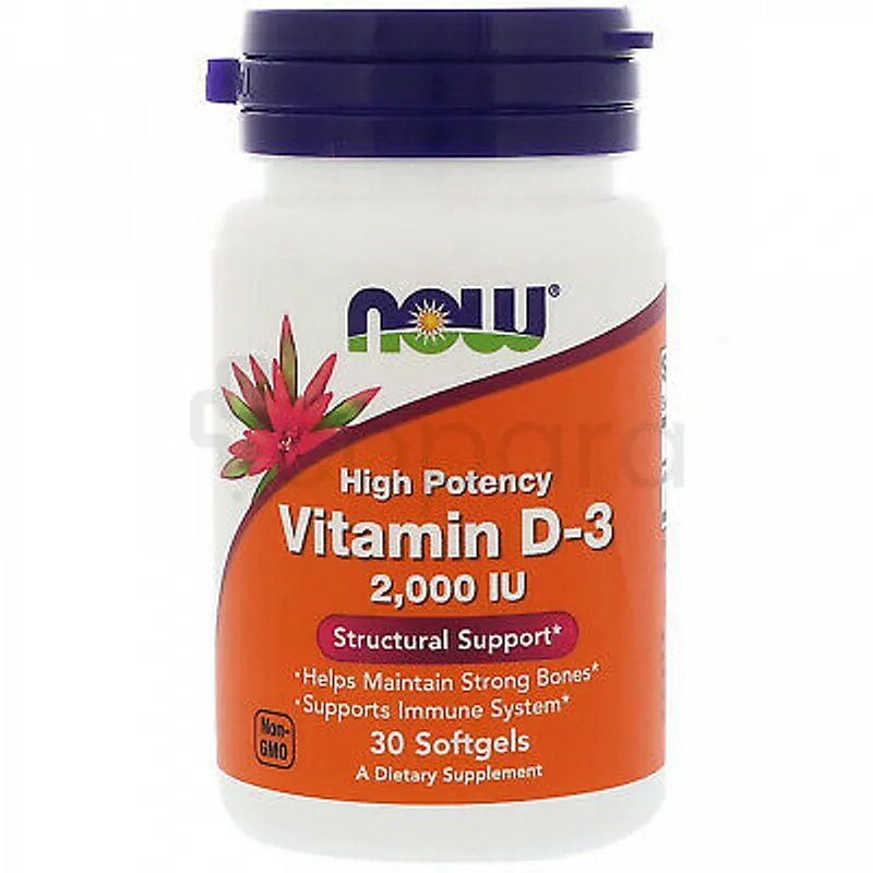 NOW VITAMIN D-3 2000IU BOITE DE 30 GELULES
