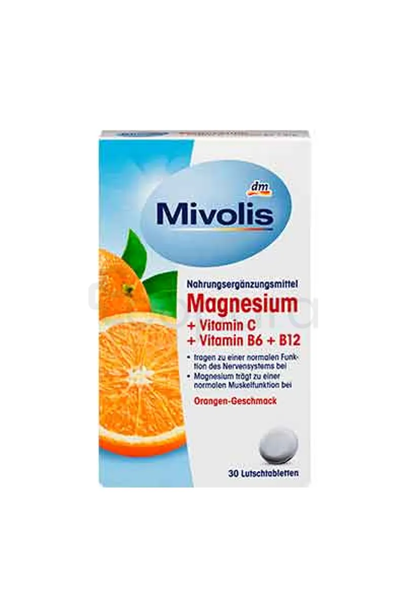 DAS GESUNDE MIVOLIS MAGNESIUM + VITAMIN C + VITAMINE B6 + B12 ORANGE BOITE DE 30 COMPRIMES