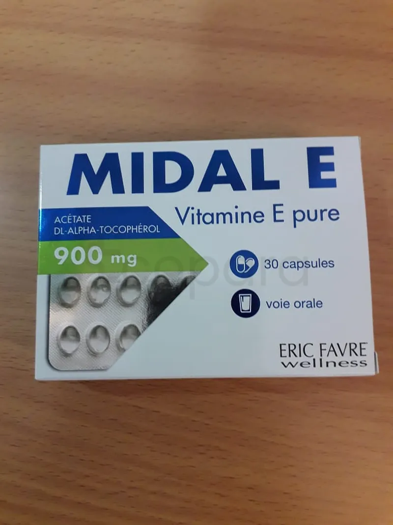 MIDAL E VITAMINE E PURE BOITE DE 30 CAPSULES