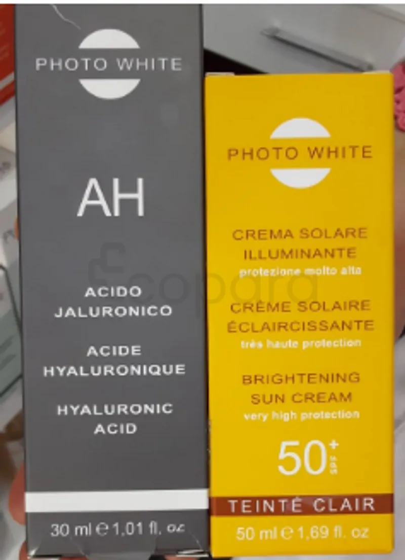 BP PHOTO WHITE AH ACIDE HYALURONIQUE 30ML + CREME SOLAIRE ECLAIRCISSANTE TEINTE CLAIR 50ML