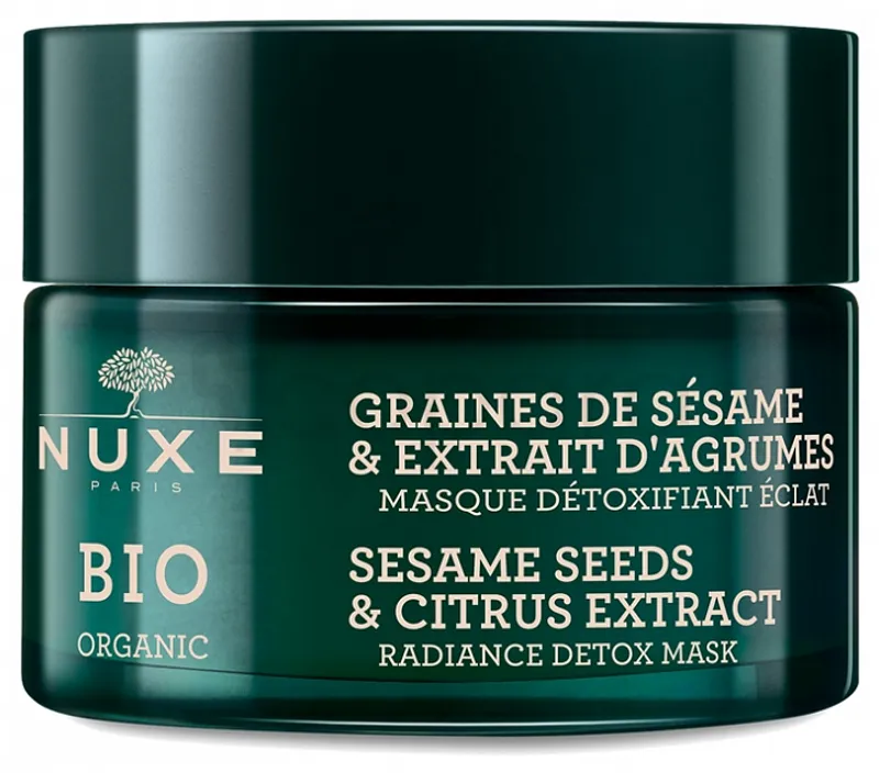 NUXE BIO ORGANIC MASQUE DETOXIFIANT ECLAT GRAINES DE SESAME ET EXTRAIT D'AGRUMES 50ML